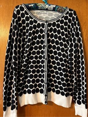 Van Heusen Studio Women’s Sweater in Black and White Dots XL. 🦓